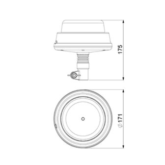 Horpol LED Rundumleuchte DIN Halter Orange LDO-2665/R