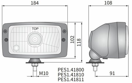 Wesem Hauptscheinwerfer H4 184x102x108 Plastik Geh&auml;use