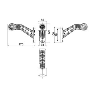 Horpol LED Begrenzungsleuchte 3-Funktionen Schr&auml;g Lang R LD-2174