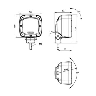 Fristom FT-036 LED Arbeitsscheinwerfer f&uuml;r Wasserfahrzeug