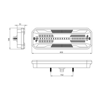 Dasteri DSL-7000 5-Lichtfunktionen LED-R&uuml;cklicht rechts