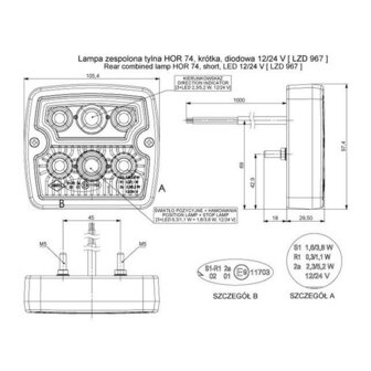 Horpol LED R&uuml;ckleuchte Eckig LZD 967