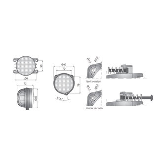 LED Arbeitsscheinwerfer d86-58&deg; 1000lm 12/24V (1Bl+)+DT04-2P