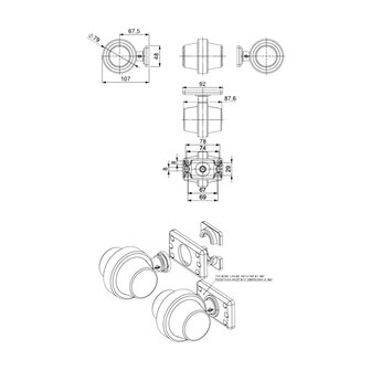 Horpol LED Begrenzungsleuchte 2-Funktionen + 5m Kabel