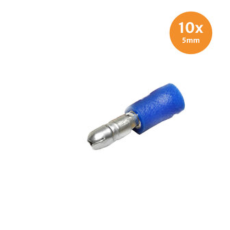 Rundstecker Vollisoliert Blau 5mm (1,5-2,5mm) 10 St&uuml;ck