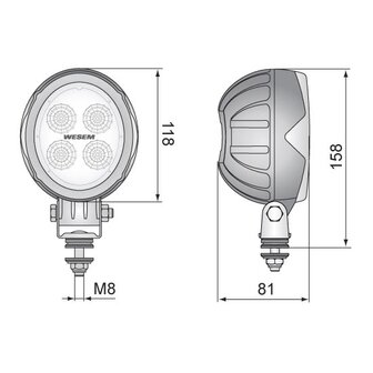 Wesem LED Arbeitsscheinwefer 1500LM + Deutsch-DT