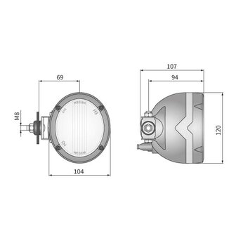 Wesem Halogen H3 Arbeitsscheinwerfer Rund Seitenmontage