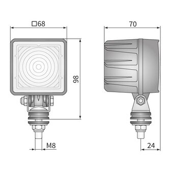 Wesem LED Arbeitsscheinwerfer Breitstrahler + AMP-Superseal