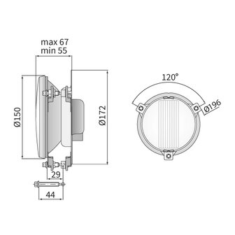 Wesem Rallye Nebelscheinwerfer &Oslash;150mm + Halogen Lampe