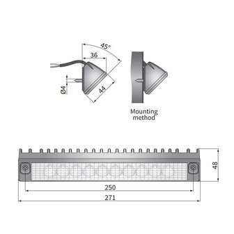 Wesem LED Arbeitsscheinwerfer CRP1 verl&auml;ngert 1400LM Wei&szlig;