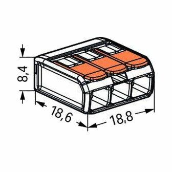 Wago 221-413 Anschlussklemme 3-fach 50 St&uuml;ck