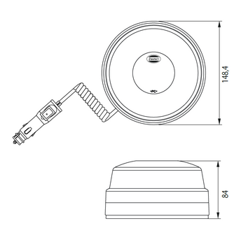 Dasteri Led Rundumleuchte mit Magnet Rot