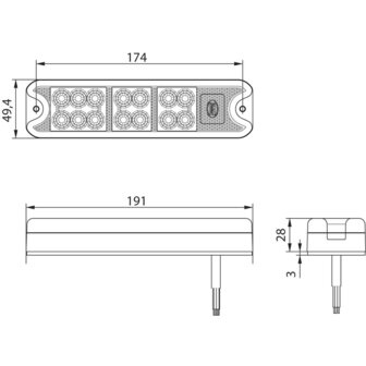 Dasteri LED R&uuml;ckleuchte 4-Funktionen