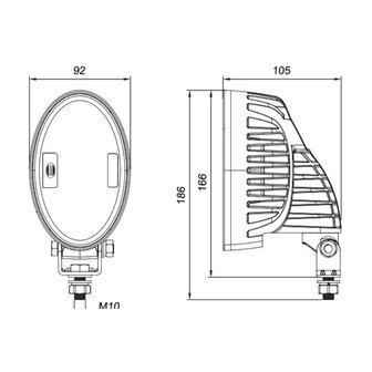 Dasteri LED Arbeitsleuchte Oval 4000LM Drehbar | Kabel