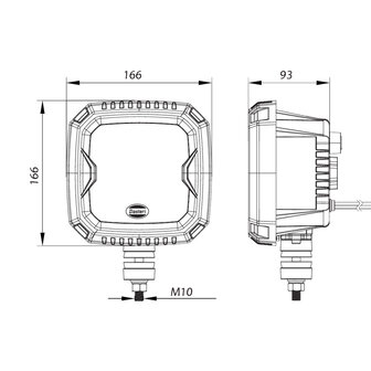 Dasteri LED Scheinwerfer Quadratisch Aufbau Abblend- &amp; Fernlicht