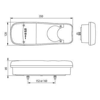 Dasteri Led R&uuml;ckleuchte 6 Funktionen Links