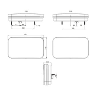 Fristom FT-370 LED R&uuml;ckleuchte Rechts 5-Funktionen Canbus 12V