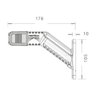 Asp&ouml;ck LED Seitenleuchte Superpoint IV Schr&auml;g | Rechts