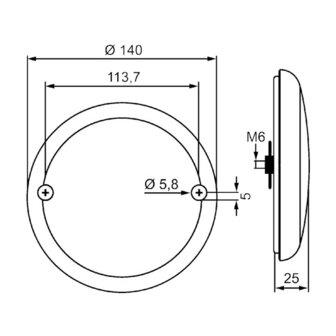 Hella LED R&uuml;cklicht 12/24V &Oslash;140mm| 2SD 357 026-001