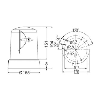 Hella Halogen Rundumleuchte Orange KL7000 24V | 2RL 008 061-111