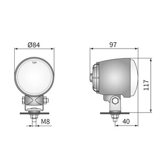 Wesem Halogen H3 Arbeitsscheinwerfer Rund &Oslash;84x97