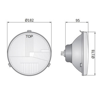 Wesem Hauptscheinwerfer VW Transporter Bus, &Oslash;182mm