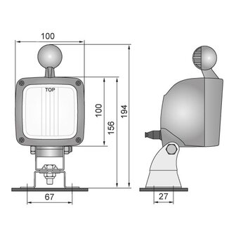 Wesem Halogen Arbeitsscheinwerfer LKR5-FF + AMP-Faston