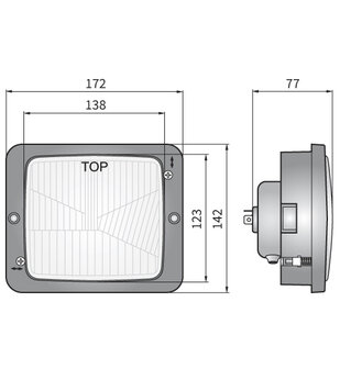 Wesem Einbau Hauptscheinwerfer 172x142 + Rahmen