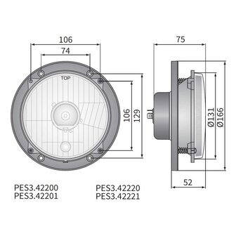 Wesem Hauptscheinwerfer H4 &Oslash;166x75 12V