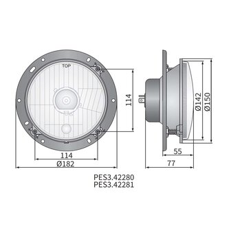 Wesem Hauptscheinwerfer H4 &Oslash;182x75 + 12V Birnen