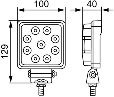 Hella S1500 LED Arbeitsscheinwerfer 12/24V 1500LM 80CM Kabel | 1GA 357 103-012