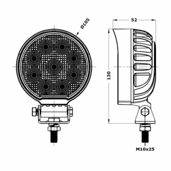 WERAM 27W LED Arbeitsscheinwerfer Rund 2430LM