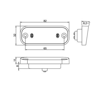 Dasteri LED-Kennzeichenleuchte 10-30V