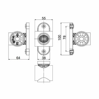 Horpol LED Begrenzungsleuchte 3-Funktionen Kurz Universal Dark-Look