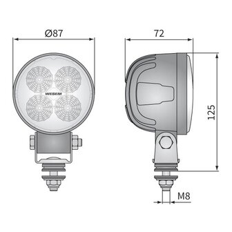 Wesem LED Breitstrahler 2000LM + AMP Faston