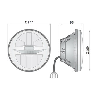 Wesem &Oslash;178mm Einbau LED Scheinwerfer Rund 7 Zoll + Stecker