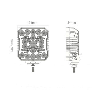 X-Spider LED-Arbeitsleuchte | Wei&szlig; + Orange | Tagfahrlicht | 4200 lm