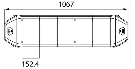 Dasteri LED Leuchtbalken Orange 107CM + Arbeitslicht + Fernbedienung