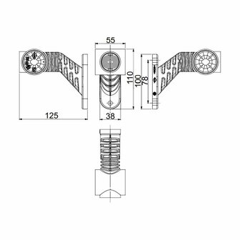 Horpol LED Begrenzungsleuchte 3-Funktionen Schr&auml;g Dark Look | LD-2181/GRAPHITE