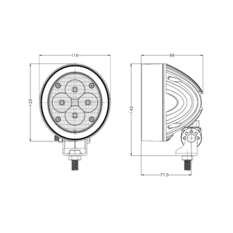 40W LED Arbeitsleuchte Oval 3600LM | Drehbarer Sockel
