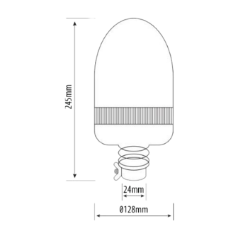 LED Rundumleuchte Orange 12-24V | DIN Halterung