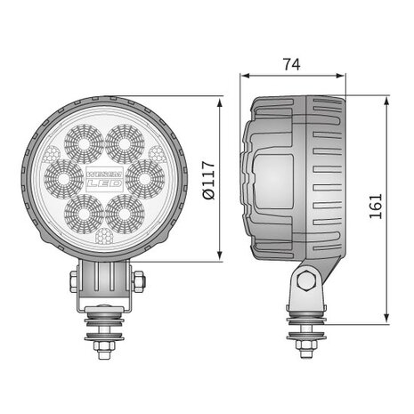 Wesem LED Fernscheinwerfer 1500 Lumen + Deutsch stecker