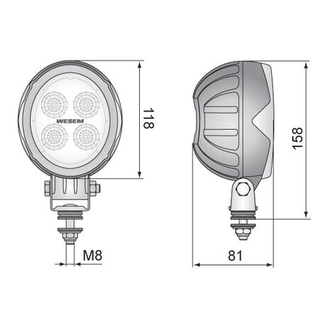 Wesem LED Breitstrahler 1500LM + AMP Faston