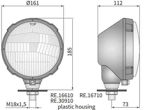 Wesem Hauptscheinwerfer H4 Ø161x112