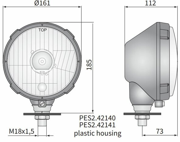 Wesem Hauptscheinwerfer Ø161x115 H4