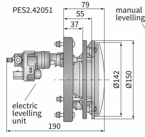 Wesem Hauptscheinwerfer H4 Ø150x79 H4 elektrisch verstellbar