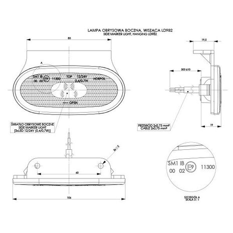 Horpol LED Positionsleuchte Orange Oval LD 982