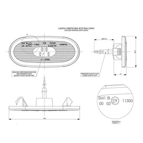 Horpol LED Positionsleuchte Orange Oval LD 941