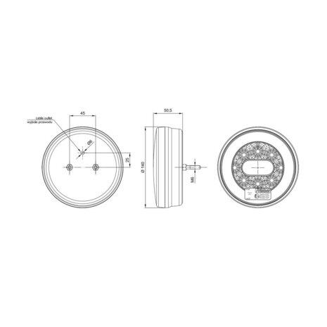 Fristom FT-110 Neon-look LED Rückleuchte 3-Funktionen Kabel