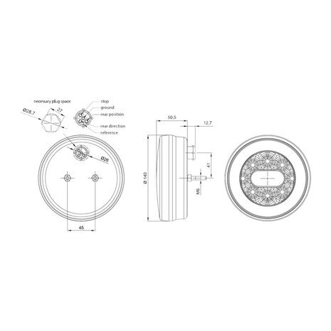 Fristom FT-110 Neon-look LED Rückleuchte 3-Funktionen